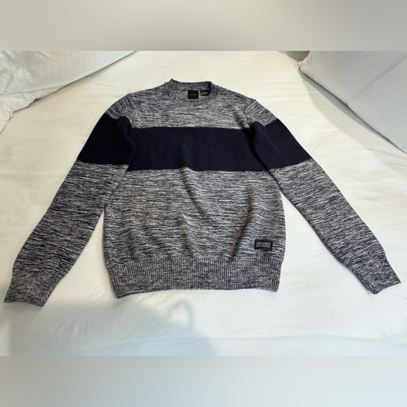 Armani Exchange Gray and Black Crewneck Sweater - Picture 1 of 6